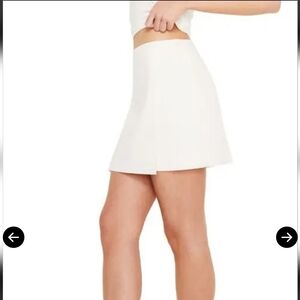 Good American Faux Wrap Mini Skirt Cloud White Nwt Size 10